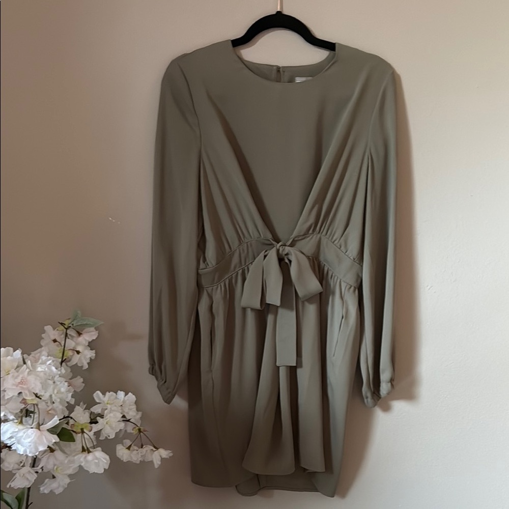 Elegant Olive Green Dress